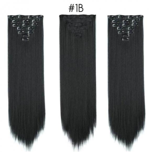 Комплект волос 10 прядей 65 см #01B - Натуральный черный