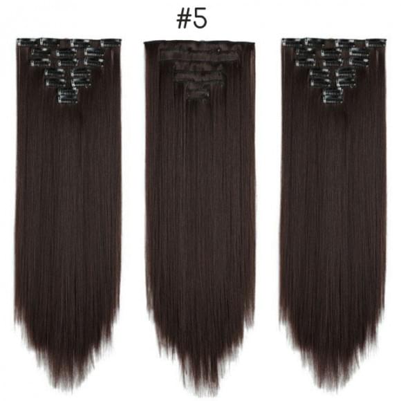 Комплект волос 10 прядей 65 см #05 темный шатен