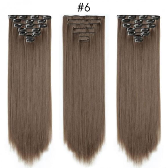Комплект волос 10 прядей 65 см #06 тёмно-коричневый