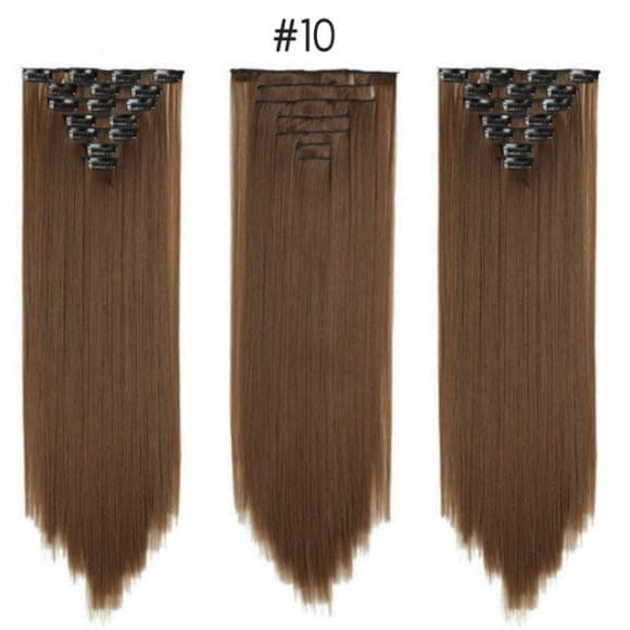 Комплект волос 10 прядей 65 см #10 - средне-русый