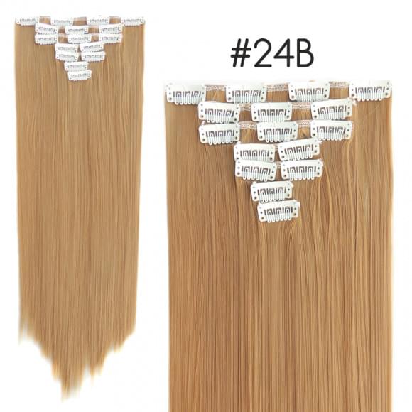 Комплект волос 10 прядей 65 см #24B - Золотистый блонд