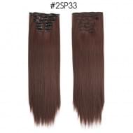 Комплект волос 8 прядей 60 см #02sp33 Каштан с медным отливом Комплект волос 8 прядей 60 см #02sp33 Каштан с медным отливом