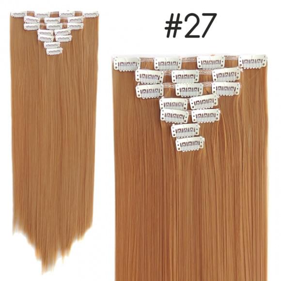 Комплект волос 10 прядей 65 см #r27 - Рыжий