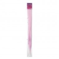 Розовая прядь на клипсе 50 см