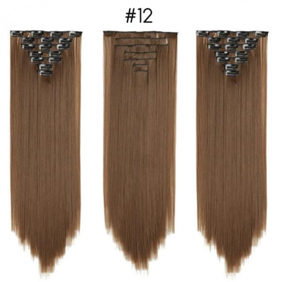 Комплект волос 8 прядей 45 см #12 Русый