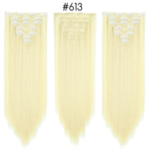 Комплект волос 8 прядей 60 см #b613 - натуральный блонд